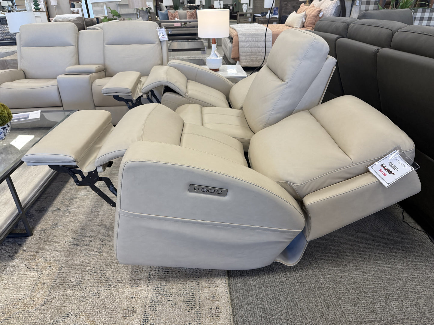 Leather Triple-Power Reclining Sofa
