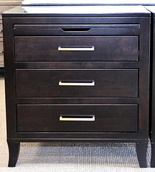 Solid Wood 3-Drawer Nightstand