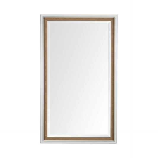 White & Natural Wood Mirror